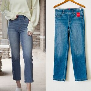 NWT Spanx LARGE Straight Leg jeans in vintage indigo